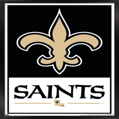 Trends International NFL New Orleans Saints - Logo 21 Wall Poster, 22.4L x 14.7W, Black Framed Version