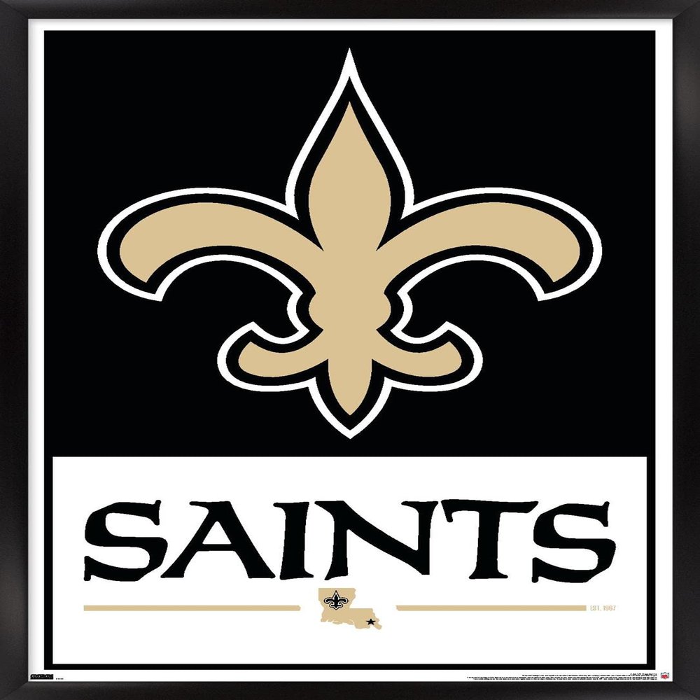 Trends International NFL New Orleans Saints - Logo 21 Wall Poster, 22.4L x 14.7W, Black Framed Version