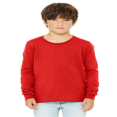 Daxton Youth Size Long Sleeve Tee Basic Tshirt Tops, Red T Shirt, Size Large