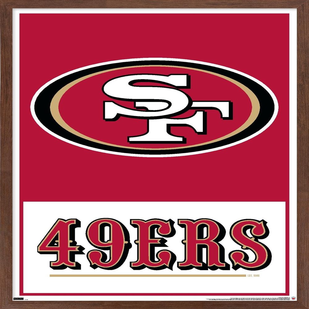 NFL San Francisco 49ers - Logo 21 Wall Poster, 22.4L" x 14.7W", Mahogany Framed Version