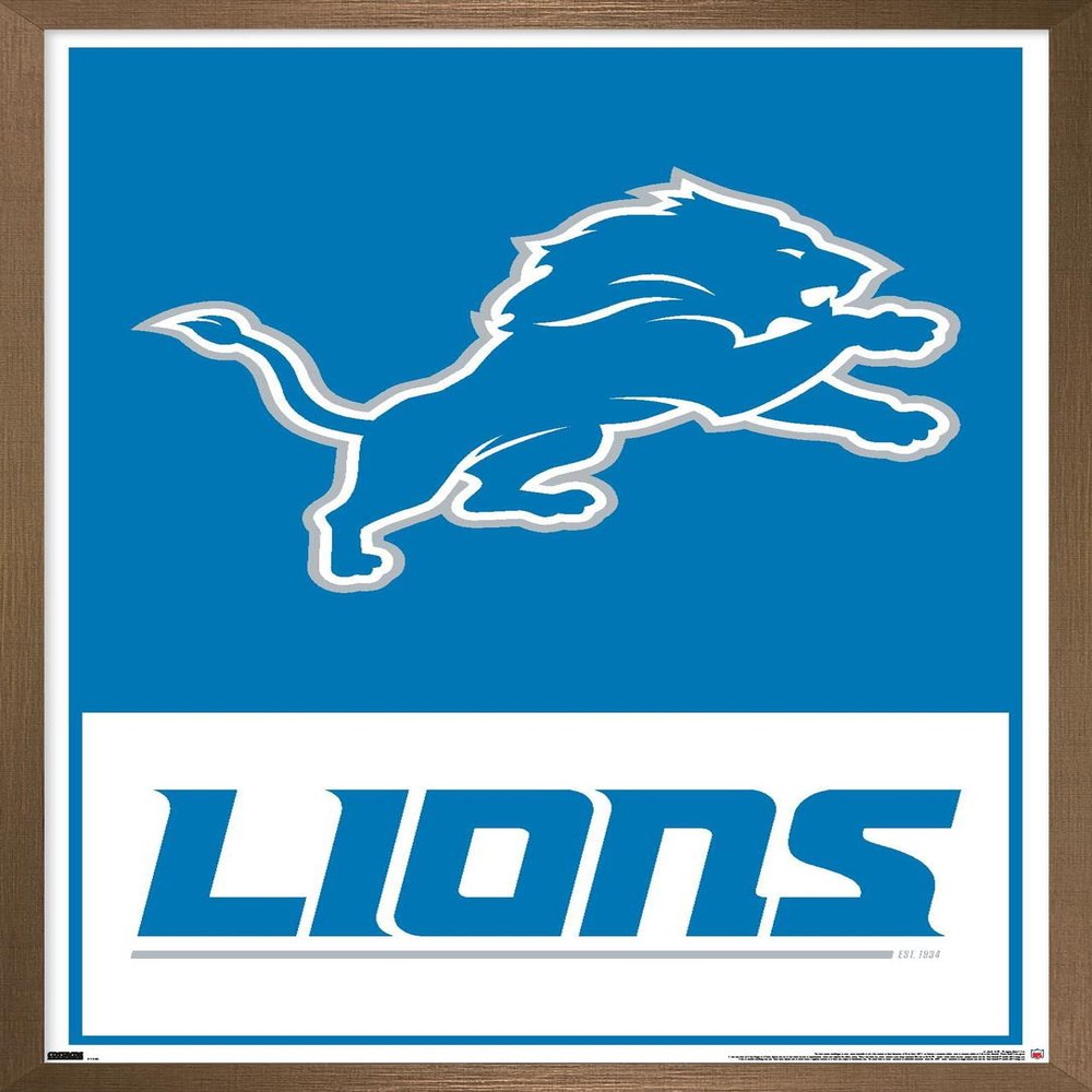 NFL Detroit Lions - Logo 21 Wall Poster, 22.4L" x 14.7W", Bronze Framed Version