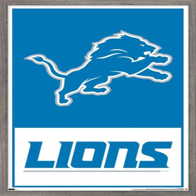 NFL Detroit Lions - Logo 21 Wall Poster, 22.4L" x 14.7W", Barnwood Framed Version