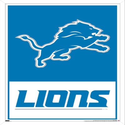NFL Detroit Lions - Logo 21 Wall Poster, 22.4L" x 14.7W", White Framed Version