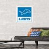 NFL Detroit Lions - Logo 21 Wall Poster, 22.4L" x 14.7W", White Framed Version view 2