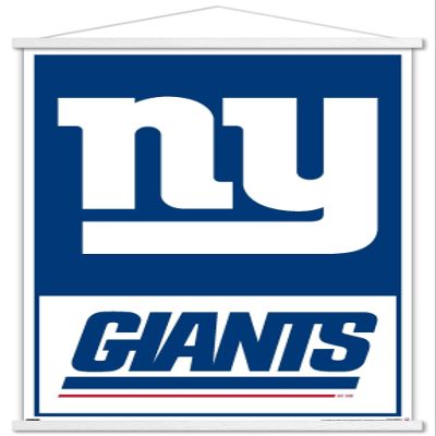 Trends International NFL New York Giants - Logo 21 Wall Poster, 22.37" x 34.00", Premium Print and White Hanger Bundle