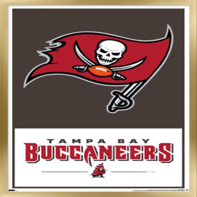 Trends International NFL Tampa Bay Buccaneers - Logo 21 Wall Poster, 34L x 22.4W, Gold Framed Version