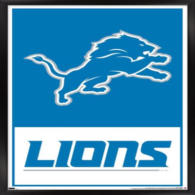 NFL Detroit Lions - Logo 21 Wall Poster, 22.4L" x 14.7W", Black Framed Version