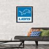 NFL Detroit Lions - Logo 21 Wall Poster, 22.4L" x 14.7W", Black Framed Version view 2