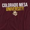 Colorado Mesa University Official Stacked Unisex Adult T Shirt,Maroon, 3X-Large view 2