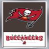 Trends International NFL Tampa Bay Buccaneers - Logo 21 Wall Poster, 34L x 22.4W, Silver Framed Version view 1