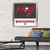 Trends International NFL Tampa Bay Buccaneers - Logo 21 Wall Poster, 34L x 22.4W, Silver Framed Version view 2