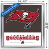 Trends International NFL Tampa Bay Buccaneers - Logo 21 Wall Poster, 34L x 22.4W, Silver Framed Version view 3