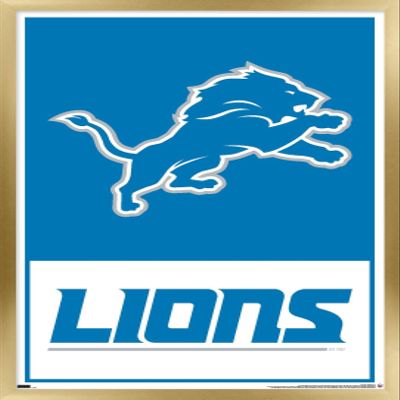 NFL Detroit Lions - Logo 21 Wall Poster, 22.4L" x 14.7W", Gold Framed Version