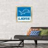 NFL Detroit Lions - Logo 21 Wall Poster, 22.4L" x 14.7W", Gold Framed Version view 2
