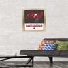 Trends International NFL Tampa Bay Buccaneers - Logo 21 Wall Poster, 22.4L x 14.7W, Gold Framed Version view 2