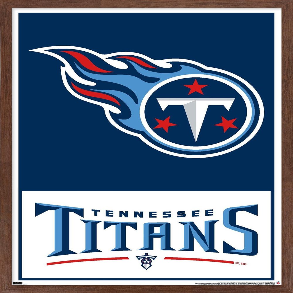 NFL Tennessee Titans - Logo 21 Wall Poster, 22.4L" x 14.7W", Mahogany Framed Version
