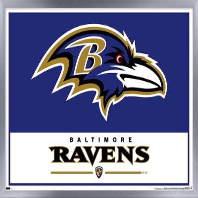 NFL Baltimore Ravens - Logo 21 Wall Poster, 34L" x 22.4W", Silver Framed Version