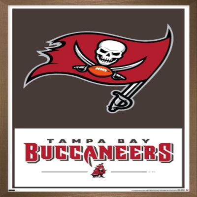 Trends International NFL Tampa Bay Buccaneers - Logo 21 Wall Poster, 34L x 22.4W, Bronze Framed Version