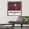 Trends International NFL Tampa Bay Buccaneers - Logo 21 Wall Poster, 34L x 22.4W, Bronze Framed Version view 2