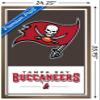 Trends International NFL Tampa Bay Buccaneers - Logo 21 Wall Poster, 34L x 22.4W, Bronze Framed Version view 3