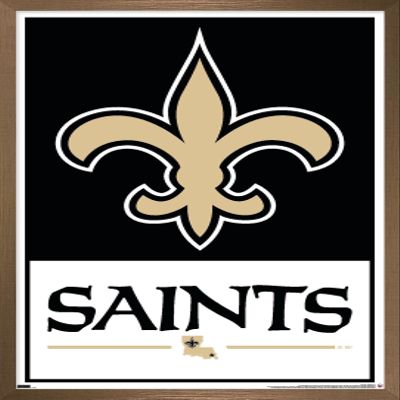 Trends International NFL New Orleans Saints - Logo 21 Wall Poster, 22.4L x 14.7W, Bronze Framed Version