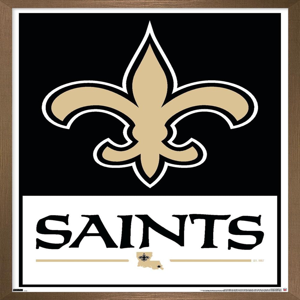 Trends International NFL New Orleans Saints - Logo 21 Wall Poster, 22.4L x 14.7W, Bronze Framed Version