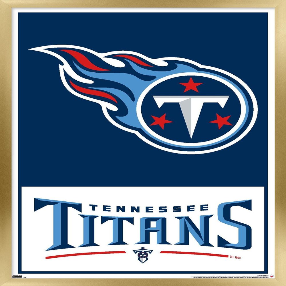 NFL Tennessee Titans - Logo 21 Wall Poster, 34L" x 22.4W", Gold Framed Version