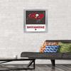 Trends International NFL Tampa Bay Buccaneers - Logo 21 Wall Poster, 22.4L x 14.7W, Silver Framed Version view 2