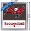 Trends International NFL Tampa Bay Buccaneers - Logo 21 Wall Poster, 22.4L x 14.7W, Silver Framed Version view 3