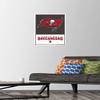 Trends International NFL Tampa Bay Buccaneers - Logo 21 Wall Poster, 14.72" x 22.37", Premium Poster & Push Pin Bundle view 2