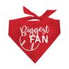 Biggest Fan Dog Bandana | 100% Cotton Adjustable Triangle | Made in USA | Baseball| Sports | Biggest Fan | Game Day | Red, One Size (540) view 1