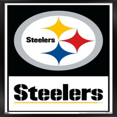 NFL Pittsburgh Steelers - Logo 21 Wall Poster, 22.4L" x 14.7W", Black Framed Version