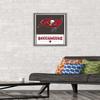 Trends International NFL Tampa Bay Buccaneers - Logo 21 Wall Poster, 22.4L x 14.7W, Barnwood Framed Version view 2