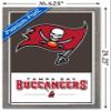 Trends International NFL Tampa Bay Buccaneers - Logo 21 Wall Poster, 22.4L x 14.7W, Barnwood Framed Version view 3