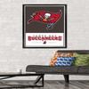 Trends International NFL Tampa Bay Buccaneers - Logo 21 Wall Poster, 34L x 22.4W, Black Framed Version view 2