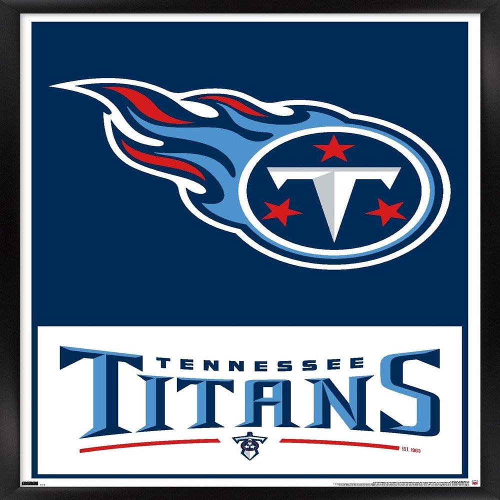 NFL Tennessee Titans - Logo 21 Wall Poster, 22.4L" x 14.7W", Black Framed Version