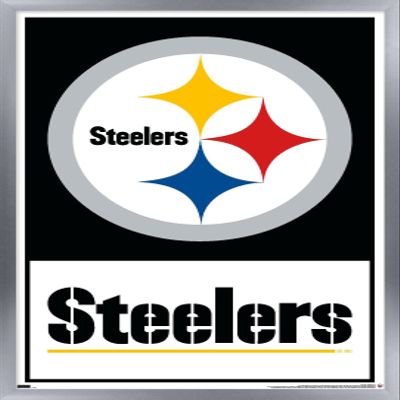NFL Pittsburgh Steelers - Logo 21 Wall Poster, 34L" x 22.4W", Silver Framed Version
