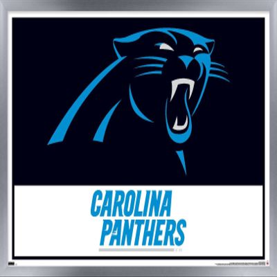 Trends International NFL Carolina Panthers - Logo 21 Wall Poster, 22.4L x 14.7W, Silver Framed Version