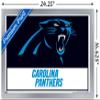 Trends International NFL Carolina Panthers - Logo 21 Wall Poster, 22.4L x 14.7W, Silver Framed Version view 3
