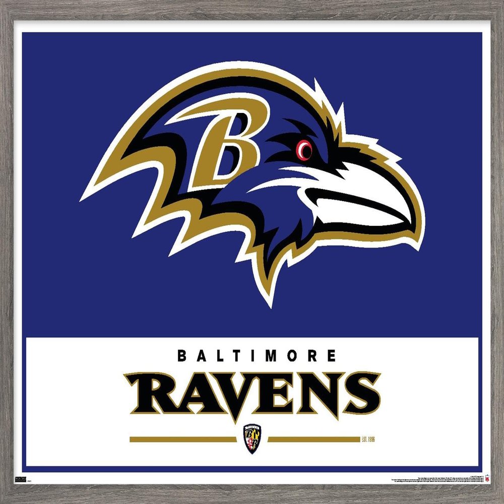NFL Baltimore Ravens - Logo 21 Wall Poster, 22.4L" x 14.7W", Barnwood Framed Version