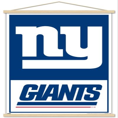Trends International NFL New York Giants - Logo 21 Wall Poster, 22.37" x 34.00", Premium Print and Beechwood Hanger Bundle
