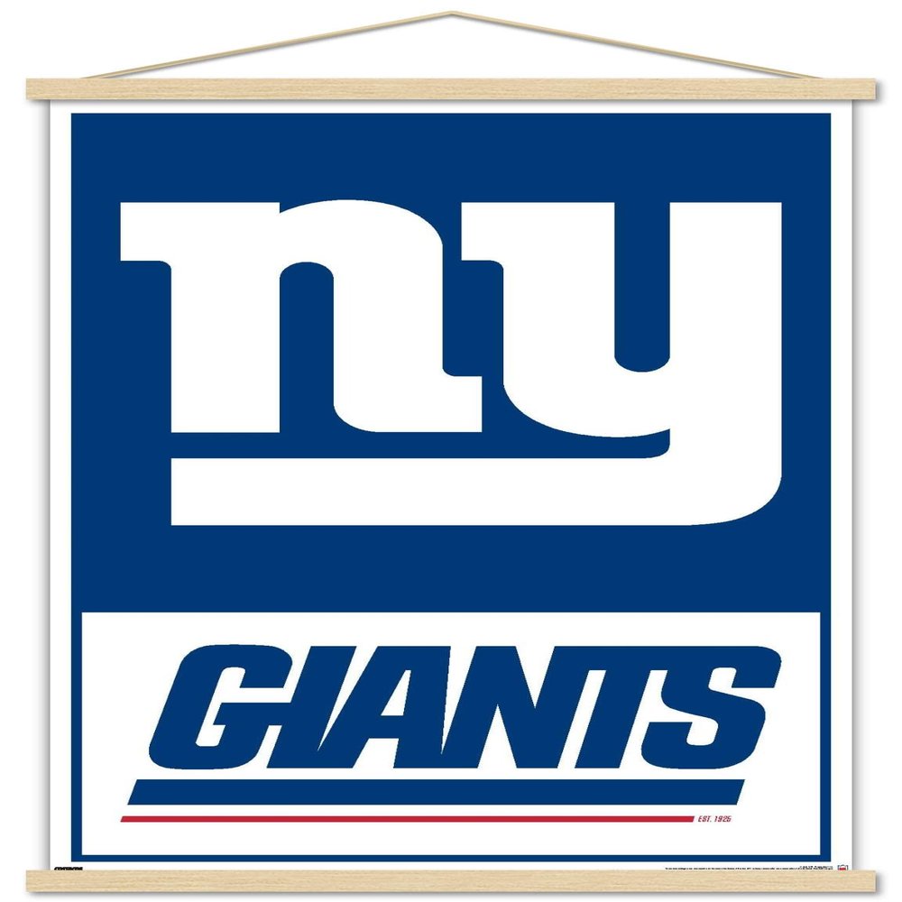 Trends International NFL New York Giants - Logo 21 Wall Poster, 22.37" x 34.00", Premium Print and Beechwood Hanger Bundle