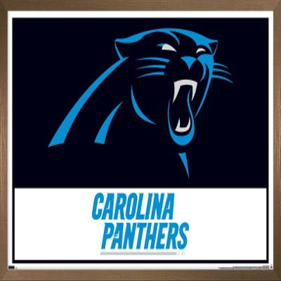 Trends International NFL Carolina Panthers - Logo 21 Wall Poster, 22.4L x 14.7W, Bronze Framed Version