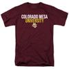 Colorado Mesa University Official Stacked Unisex Adult T Shirt,Maroon, X-Large view 1