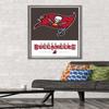 Trends International NFL Tampa Bay Buccaneers - Logo 21 Wall Poster, 34L x 22.4W, Barnwood Framed Version view 2