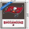 Trends International NFL Tampa Bay Buccaneers - Logo 21 Wall Poster, 34L x 22.4W, Barnwood Framed Version view 3