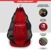 PowerNet Mesh Bag Ball Storage for Soccer, Football & Volleyball, Ball Bag with Exterior Valuables Pocket, Training Equipment Storage Ideal for Teams and Coaches view 3
