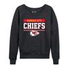 Team Fan Apparel NFL Womens Charcoal Crew Neck Football Apparel, Light Weight Slouchy Raglan Sleeve Crewneck Pullover (Kansas City Chiefs - Charcoal, XX-Large) view 1