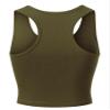 MixMatchy Women's Casual Basic Sports Crop Tank Tops Racerback Running Yoga Tanks Cotton Sleeveless Gym Shirts Military Green M view 4