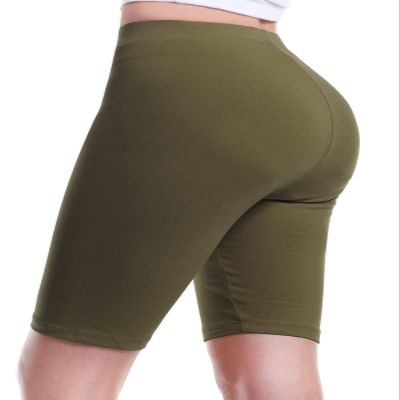 Design by Olivia Women's Basic Solid Active Yoga Biker Shorts Military Green S